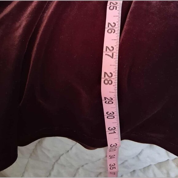 Banana Republic Burgundy Stretch Velour Party Holiday Dress - Picture 8 of 9